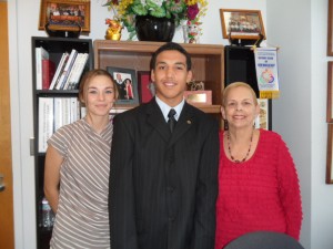 Council Member Gladys Baisa with students Karli and Pele